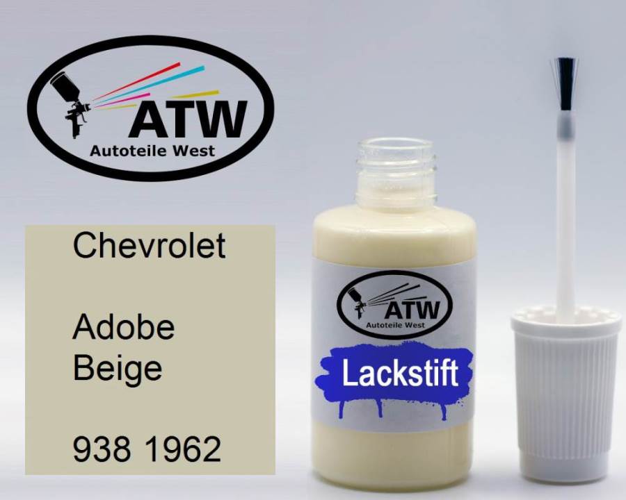 Chevrolet, Adobe Beige, 938 1962: 20ml Lackstift, von ATW Autoteile West.